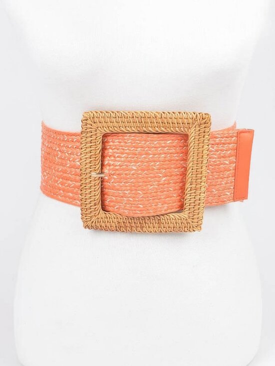 Bamboo Buckle Wide Stretch Belt main image 4